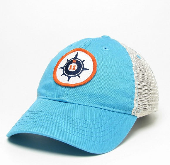 Aqua Blue Compass Trucker hat